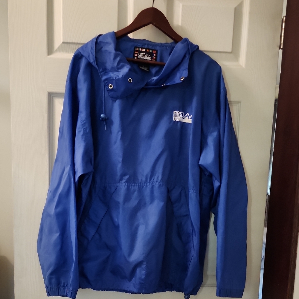 First Down Large Blue Windbreaker
